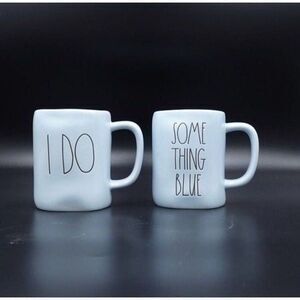 RAE DUNN SOMETHING BLUE & I DO Mugs Light Blue Bride Gift Wedding NEW